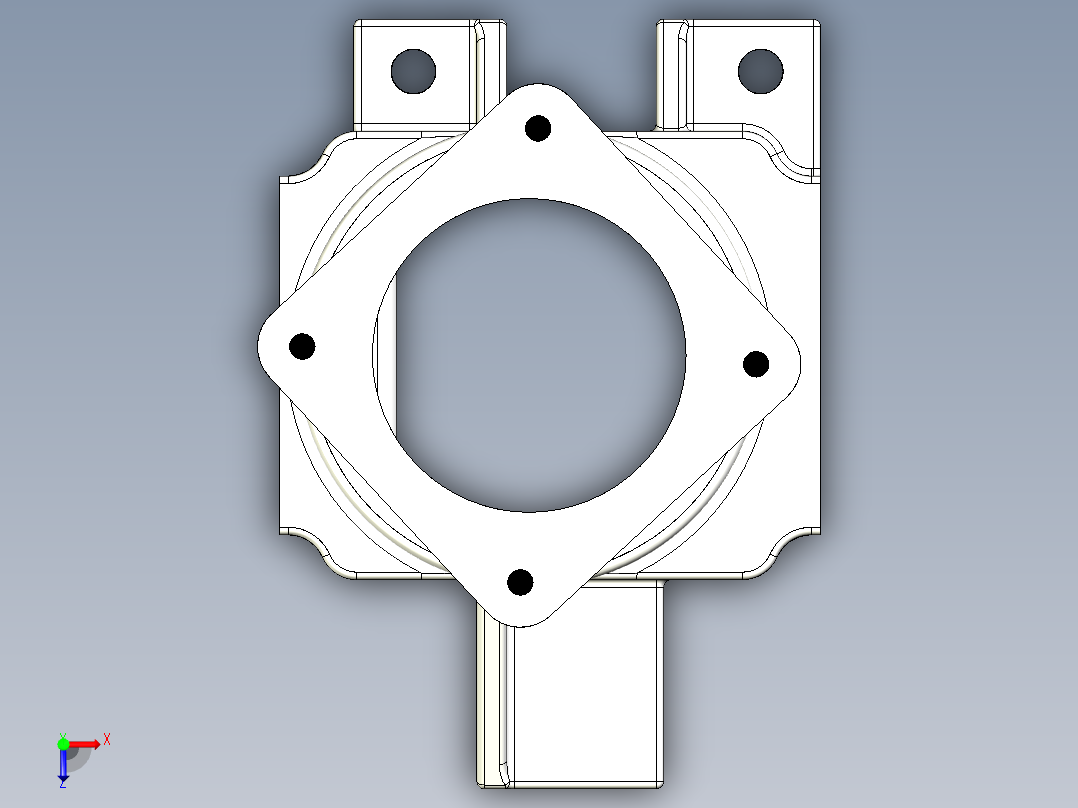 气泵泵体原件俯视图