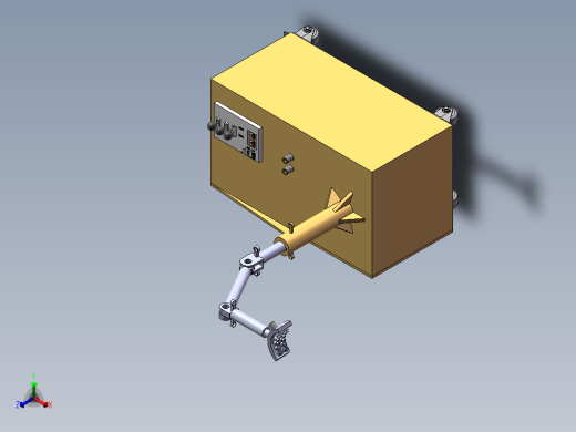 喷淋机器人3d图纸 AGV行走喷洒小车 关节可调节喷淋机器人3d模型正等轴测缩略图