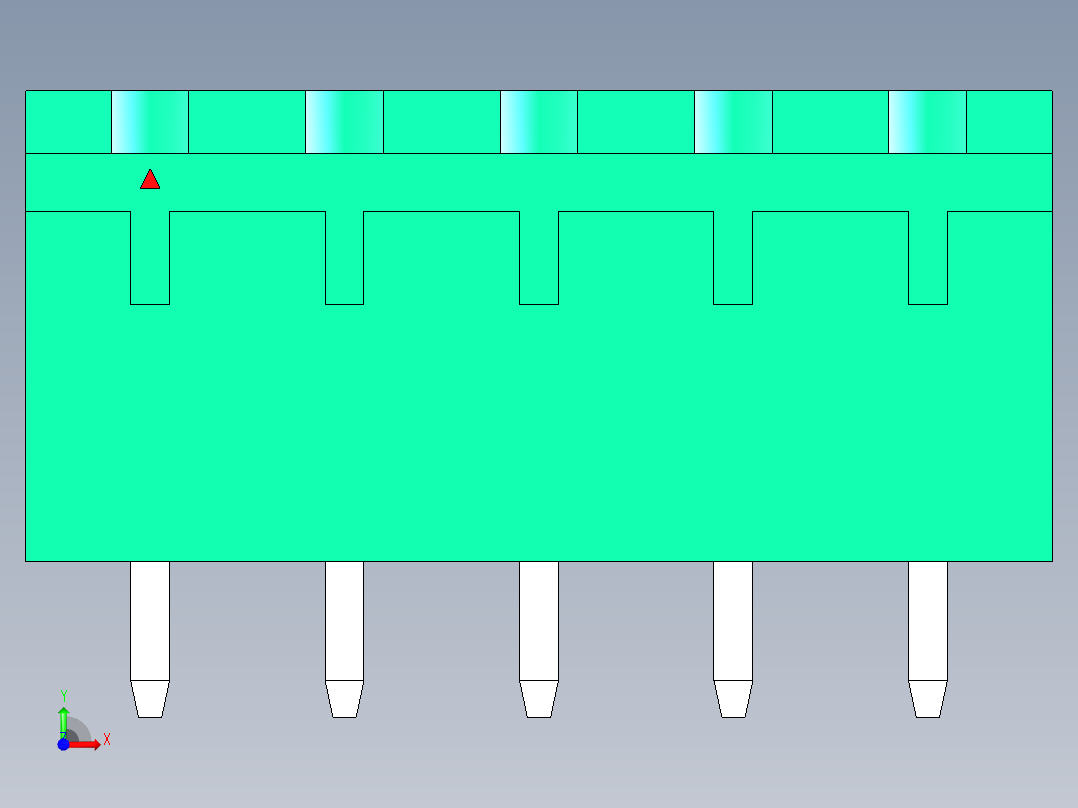 DEGSON 2EDG 系列 5.0mm 可插拔接线端子组-2EDGVC-5.0-05P-14-00AH前视图