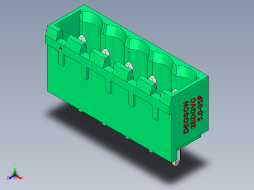 DEGSON 2EDG 系列 5.0mm 可插拔接线端子组-2EDGVC-5.0-05P-14-00AH正等轴测缩略图