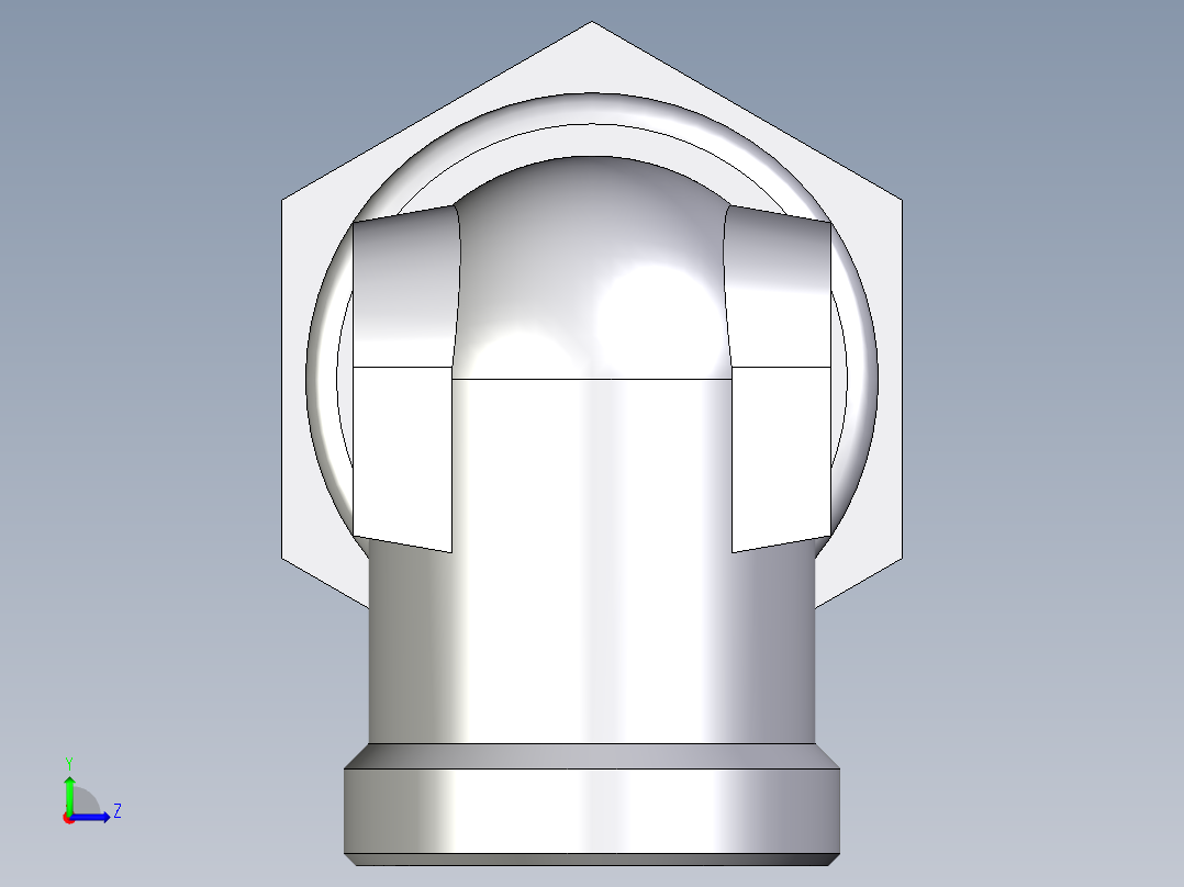 卡套式工业通用硬管接头EO_Bulkhead_elbow_WSV42LOMD71左视图