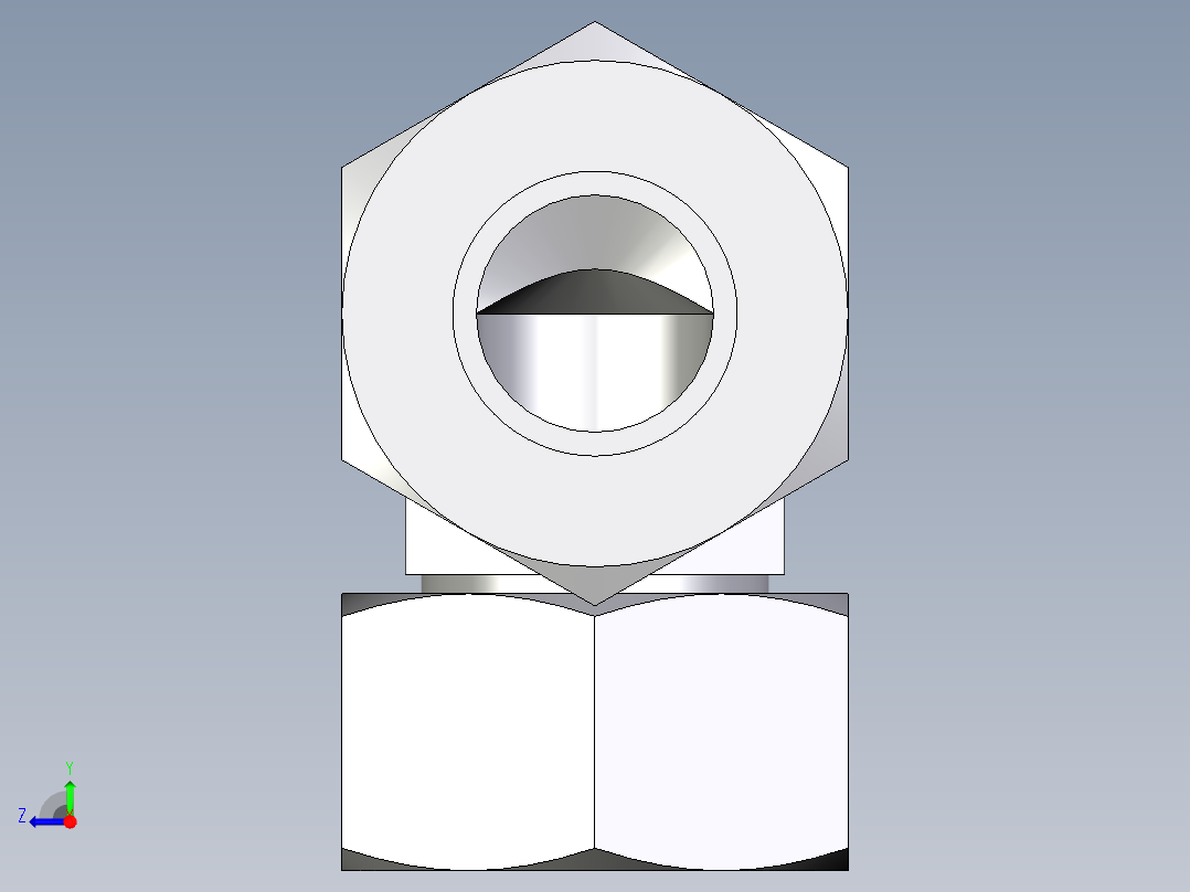 卡套式工业通用硬管接头EO_Swivel_nut_elbow_EW18L71右视图