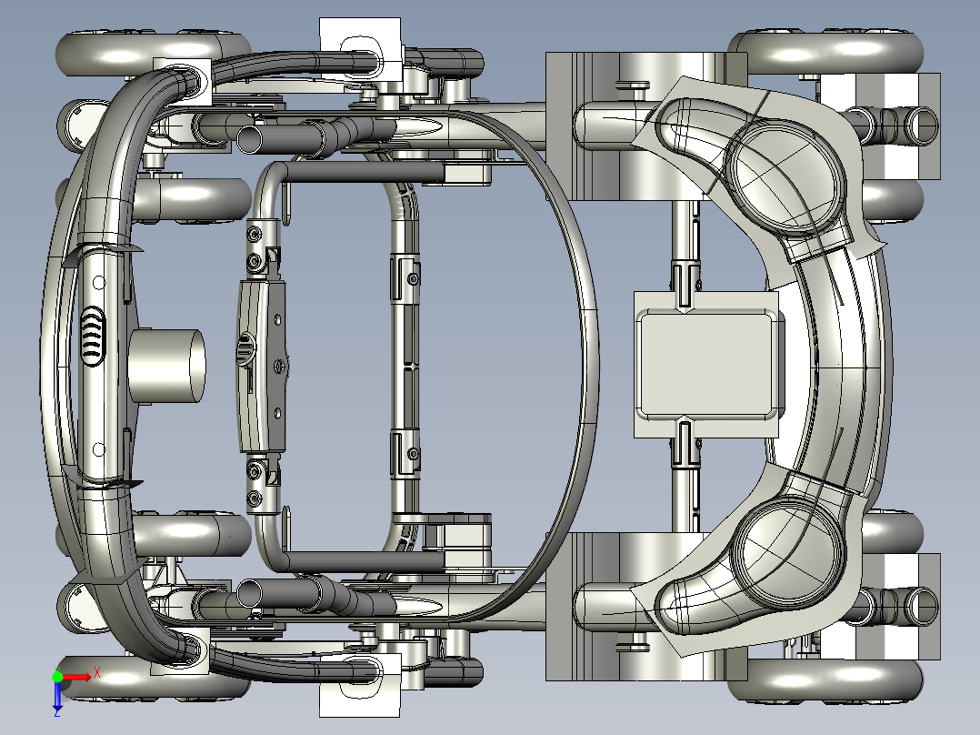 Branded Baby strollers婴儿推车结构3D图纸 STP格式俯视图