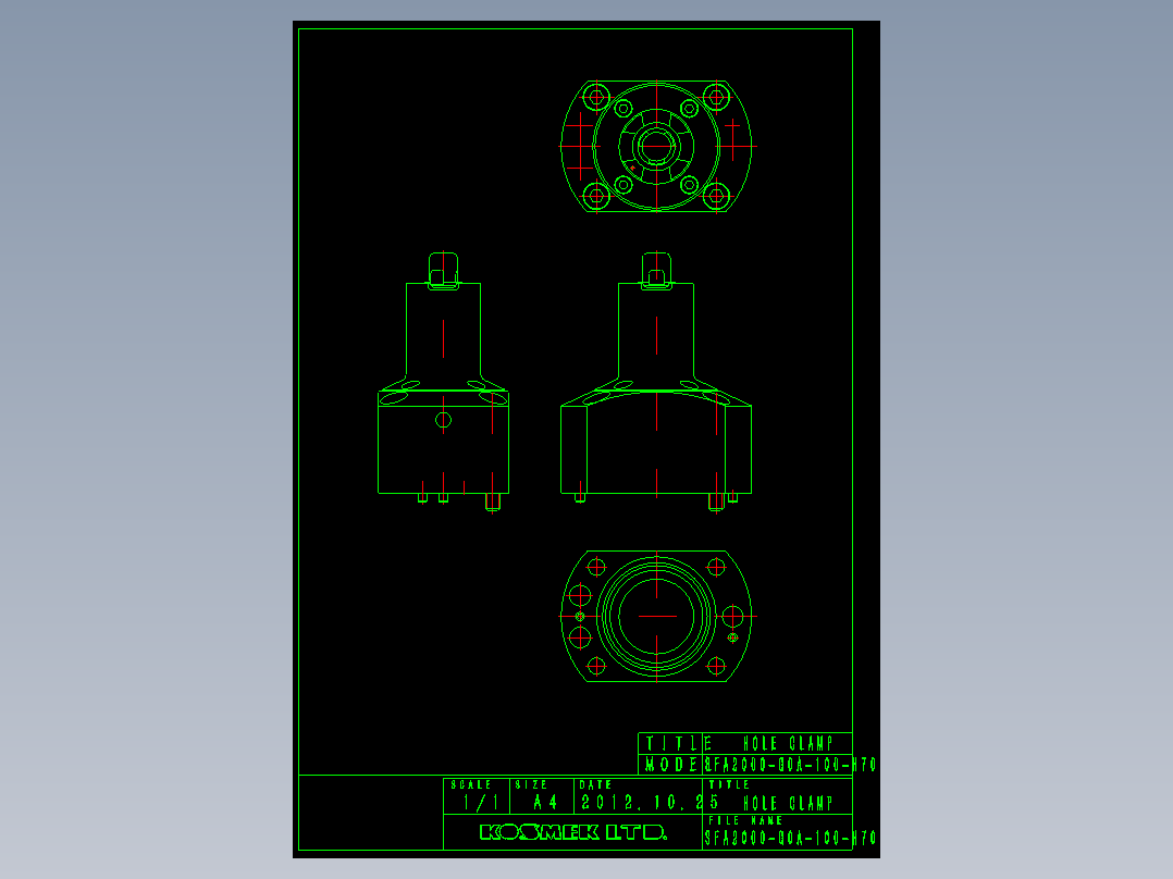 KOSMEKSFA2000-G0A-100-H70多系列多零件图纸模型多系列多零件图纸模型