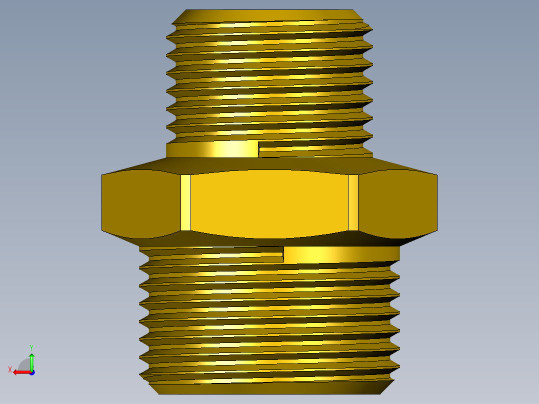 螺纹接头六角适配器G3_4”至G1_2”后视图