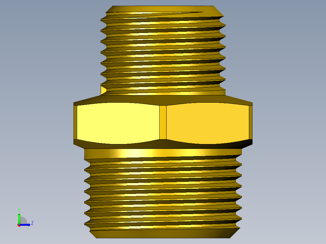 螺纹接头六角适配器G3_4”至G1_2”左视图