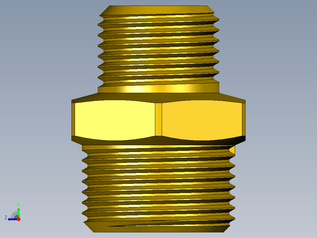 螺纹接头六角适配器G3_4”至G1_2”右视图