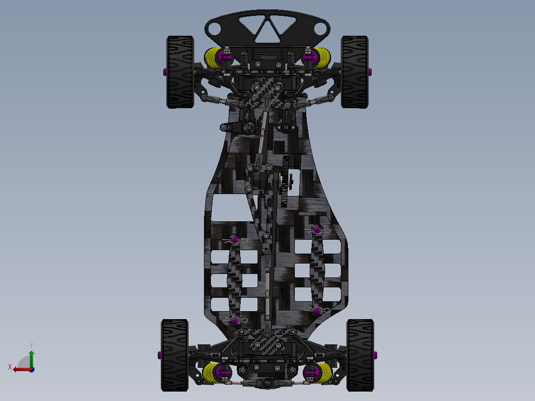 电动四轮驱动遥控模型车后视图