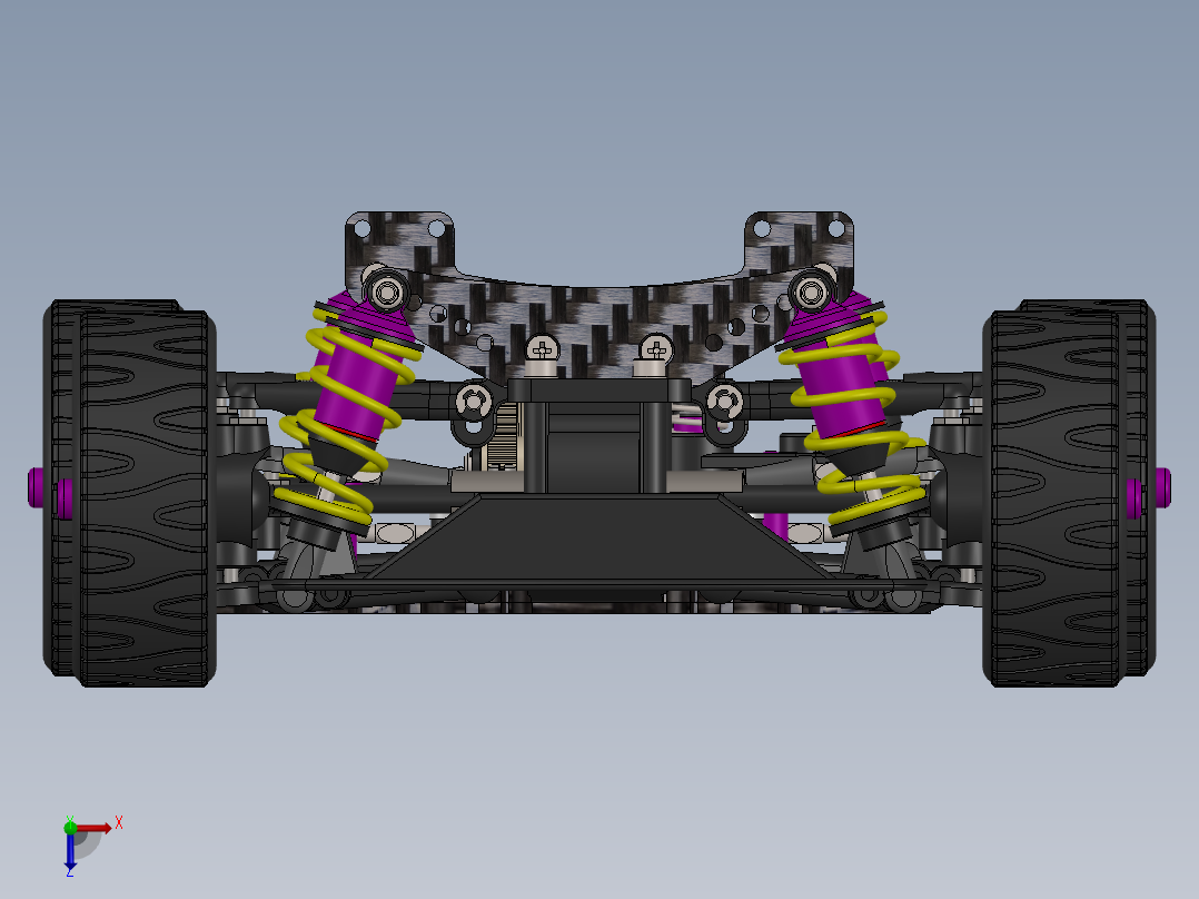 电动四轮驱动遥控模型车俯视图