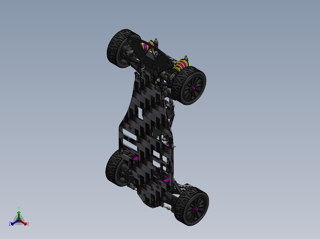 电动四轮驱动遥控模型车正等轴测图