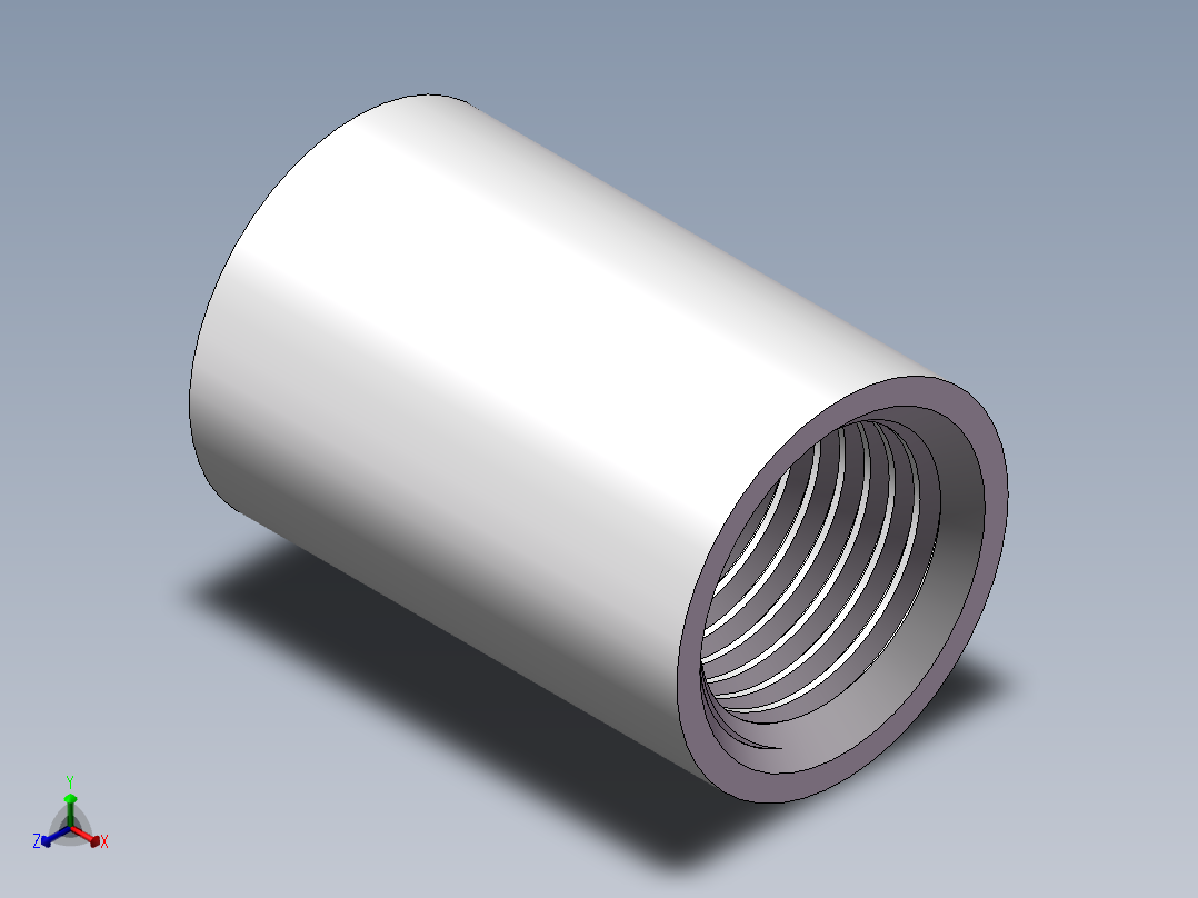 管箍-等径直通 DN8正等轴测图