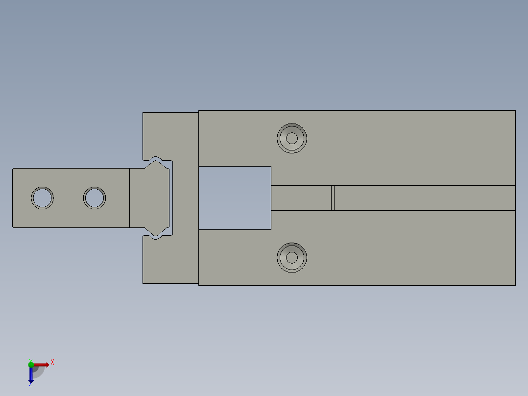夹紧气缸HFZ16俯视图
