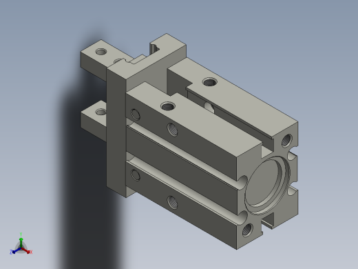夹紧气缸HFZ16正等轴测缩略图