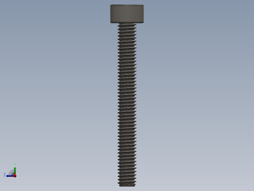 Screw_DIN_912_M2.5x22F_A2.SLDPRT公制内六角螺钉右视缩略图