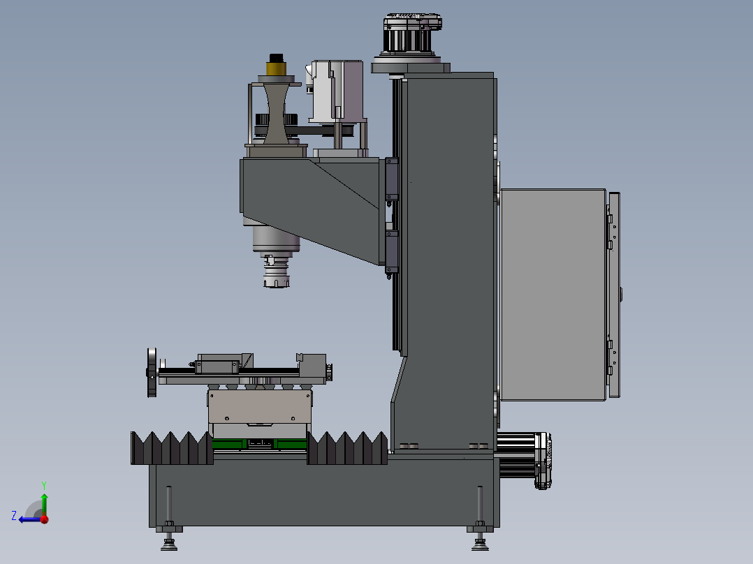 铣床、CNC数控铣床右视图