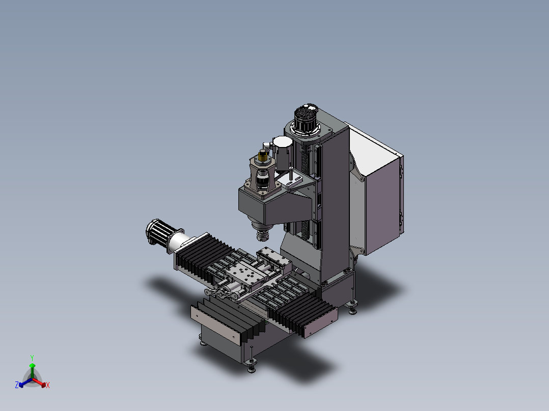 铣床、CNC数控铣床正等轴测图