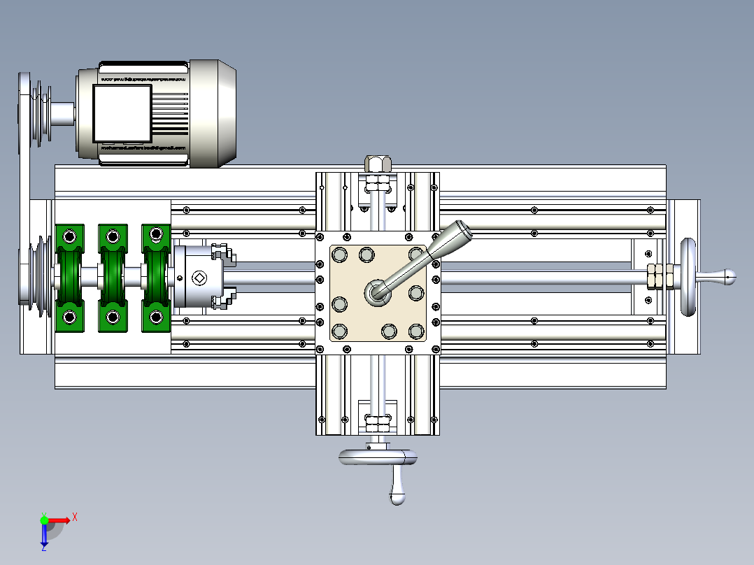 lathe车床核心结构3D图纸 Solidworks设计 附STEP IGS俯视图