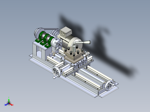 lathe车床核心结构3D图纸 Solidworks设计 附STEP IGS正等轴测缩略图
