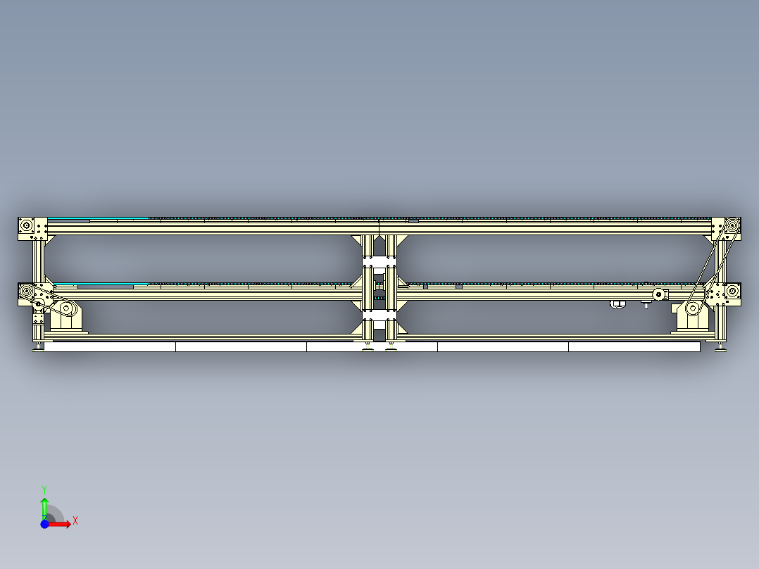 双层倍速输送线前视图