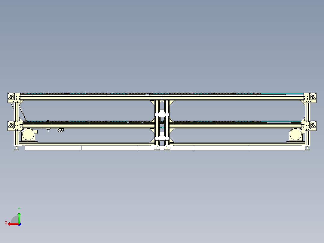 双层倍速输送线后视图