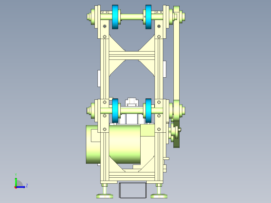 双层倍速输送线左视图