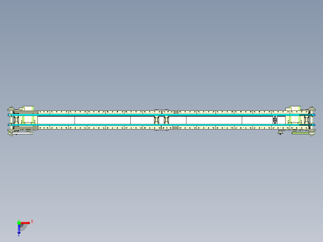 双层倍速输送线俯视图