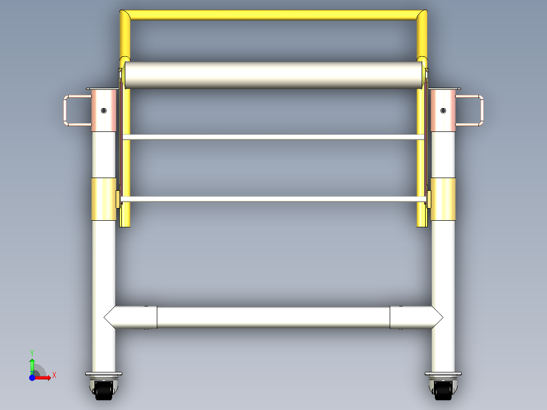 可伸缩辊筒线SW设计模型前视图