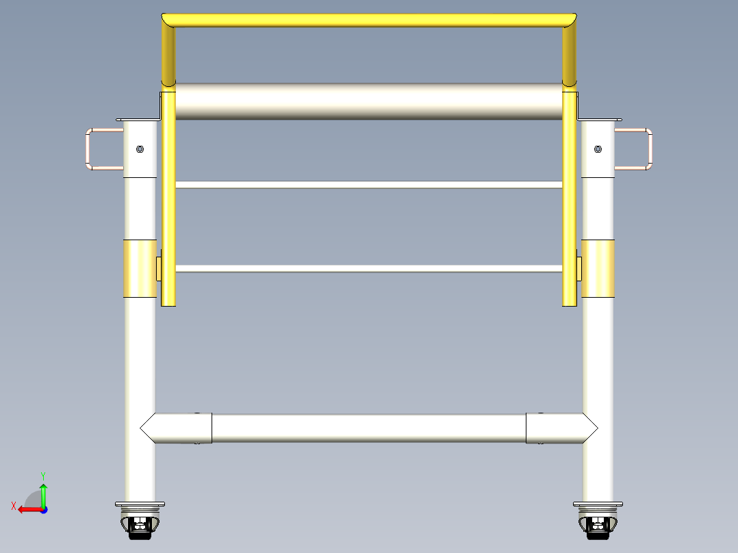 可伸缩辊筒线SW设计模型后视图