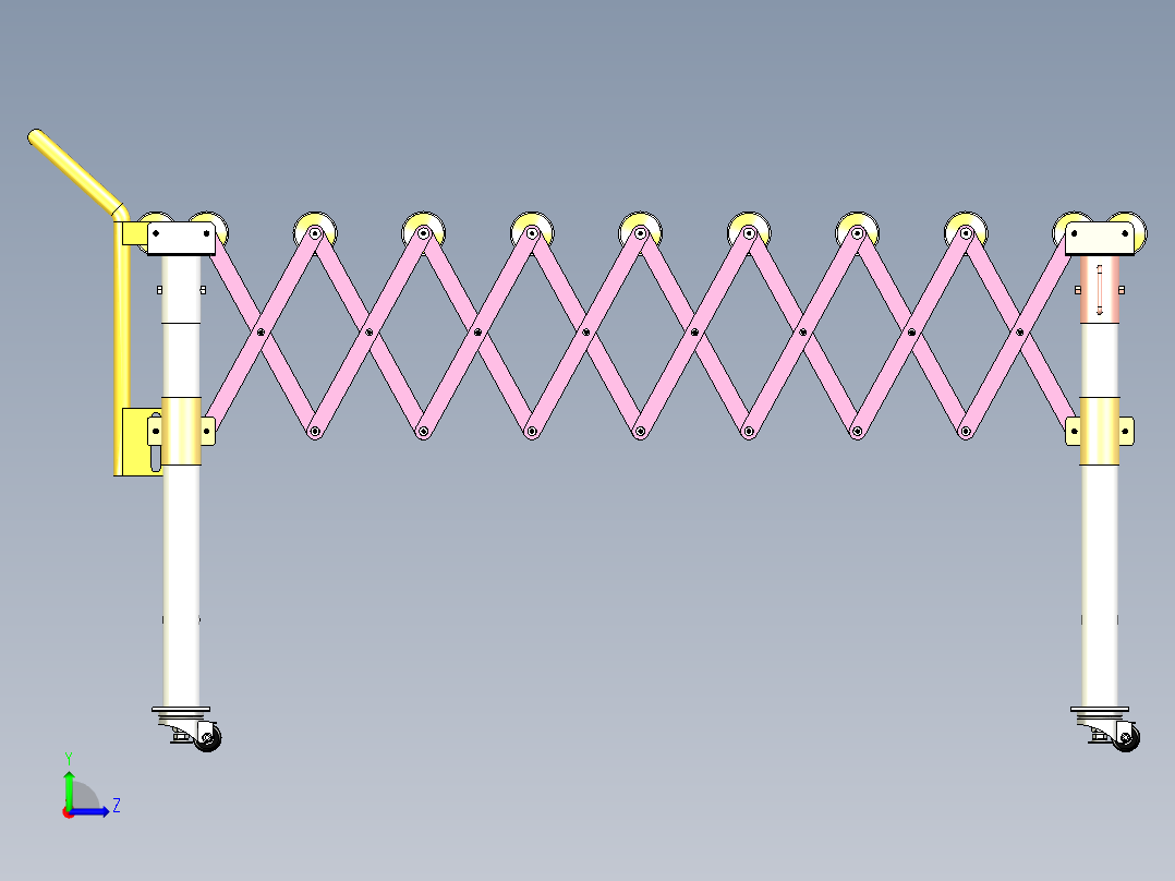 可伸缩辊筒线SW设计模型左视图