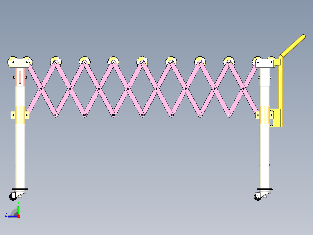 可伸缩辊筒线SW设计模型右视图