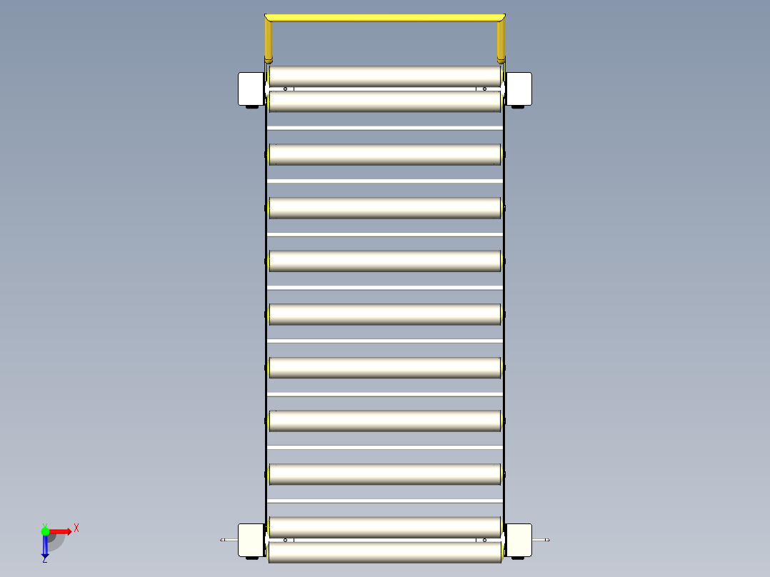 可伸缩辊筒线SW设计模型俯视图