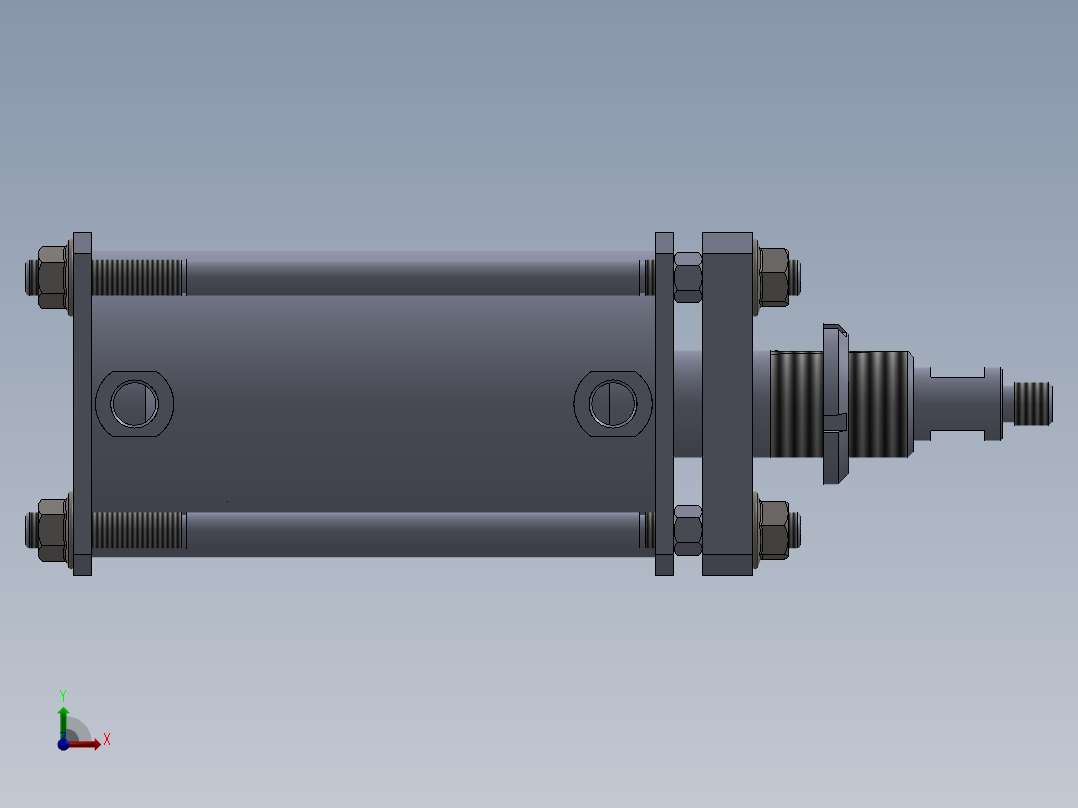 横拉杆气缸（单作用）80x20x88 mm (1)前视图