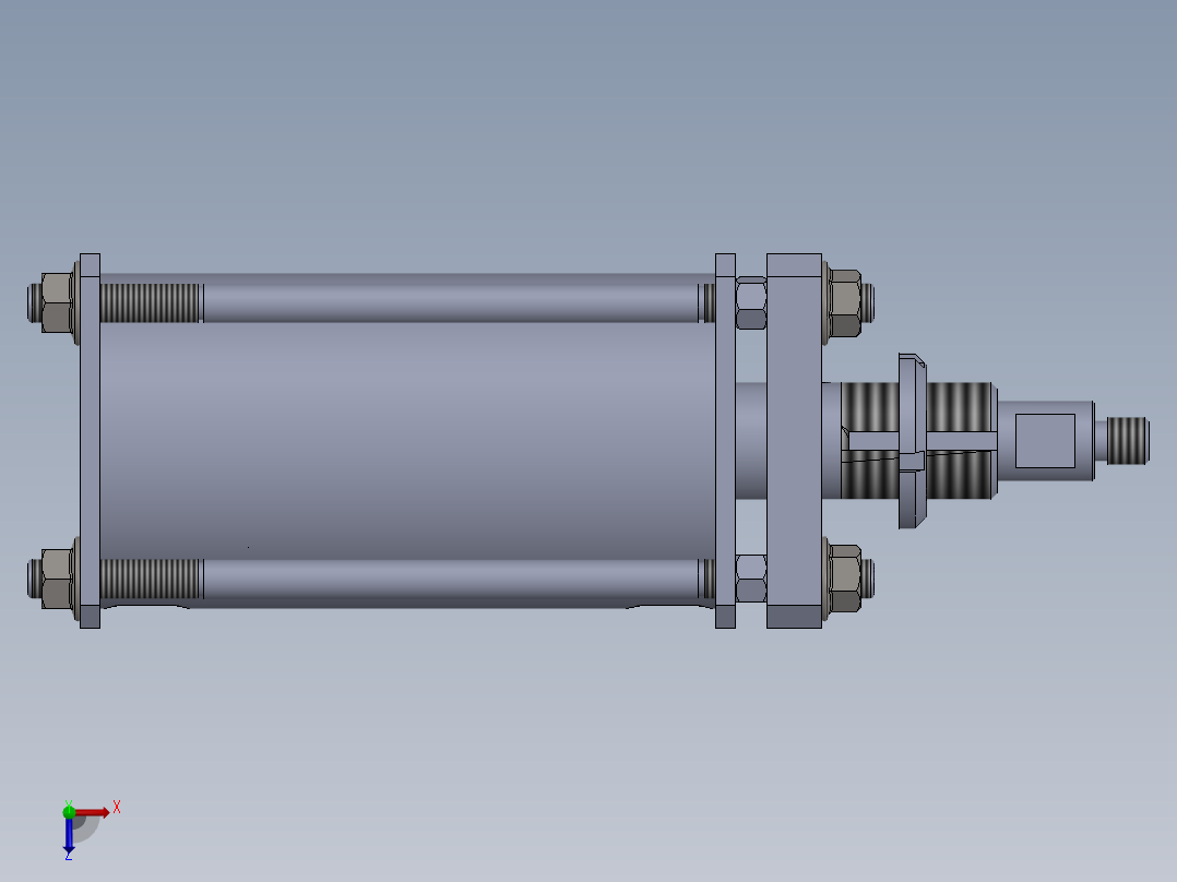 横拉杆气缸（单作用）80x20x88 mm (1)俯视图