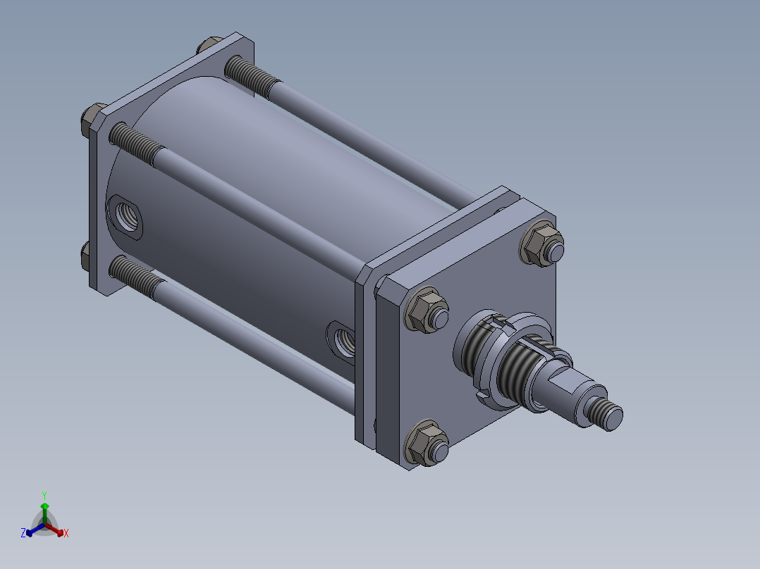 横拉杆气缸（单作用）80x20x88 mm (1)正等轴测图