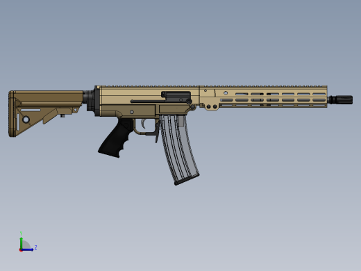 手枪左轮冲锋枪老式狙击步枪设计3D图纸f-4-semiautomatic-rifle SW STP左视缩略图