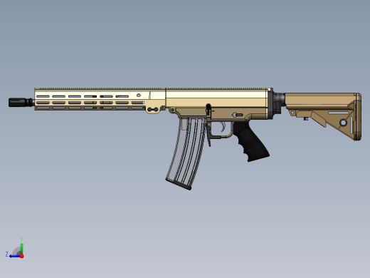 手枪左轮冲锋枪老式狙击步枪设计3D图纸f-4-semiautomatic-rifle SW STP右视缩略图