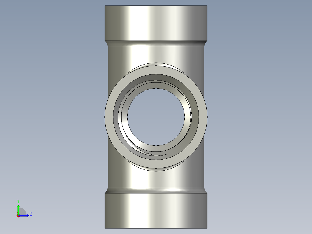 螺纹管四通-等径内丝 DN8左视图
