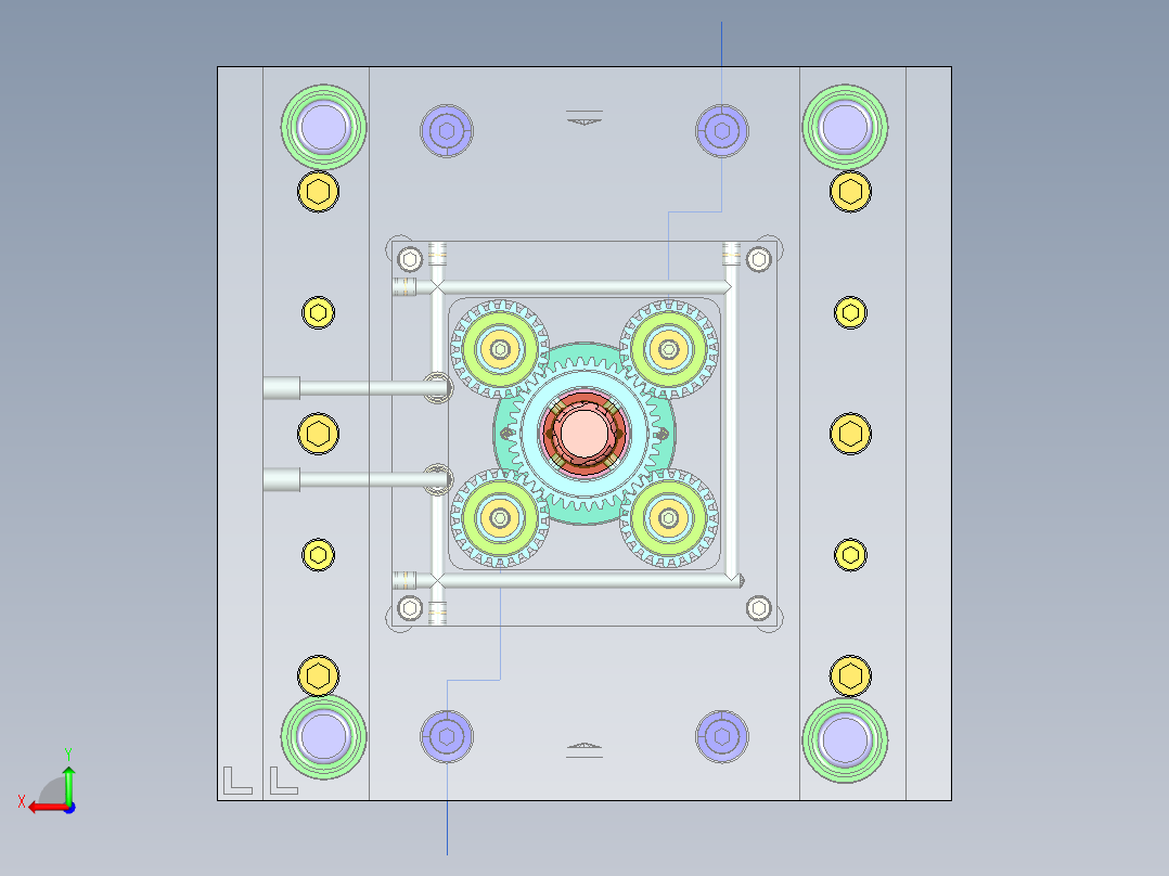 【ZM575】纯净水瓶盖注塑模具设计[矿泉水瓶盖]后视图
