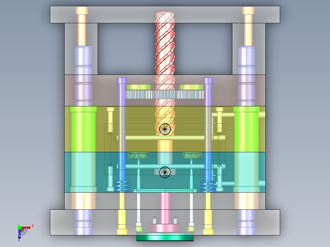 【ZM575】纯净水瓶盖注塑模具设计[矿泉水瓶盖]俯视图