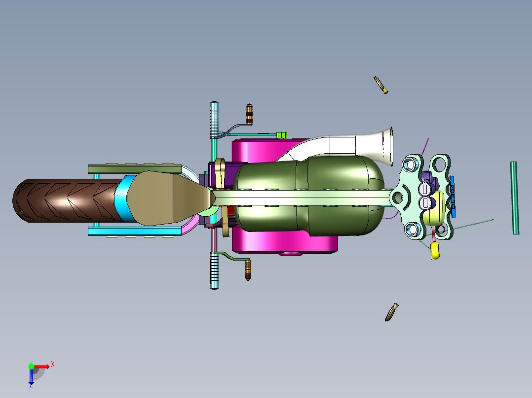 纯粹的咖啡复古赛车俯视图