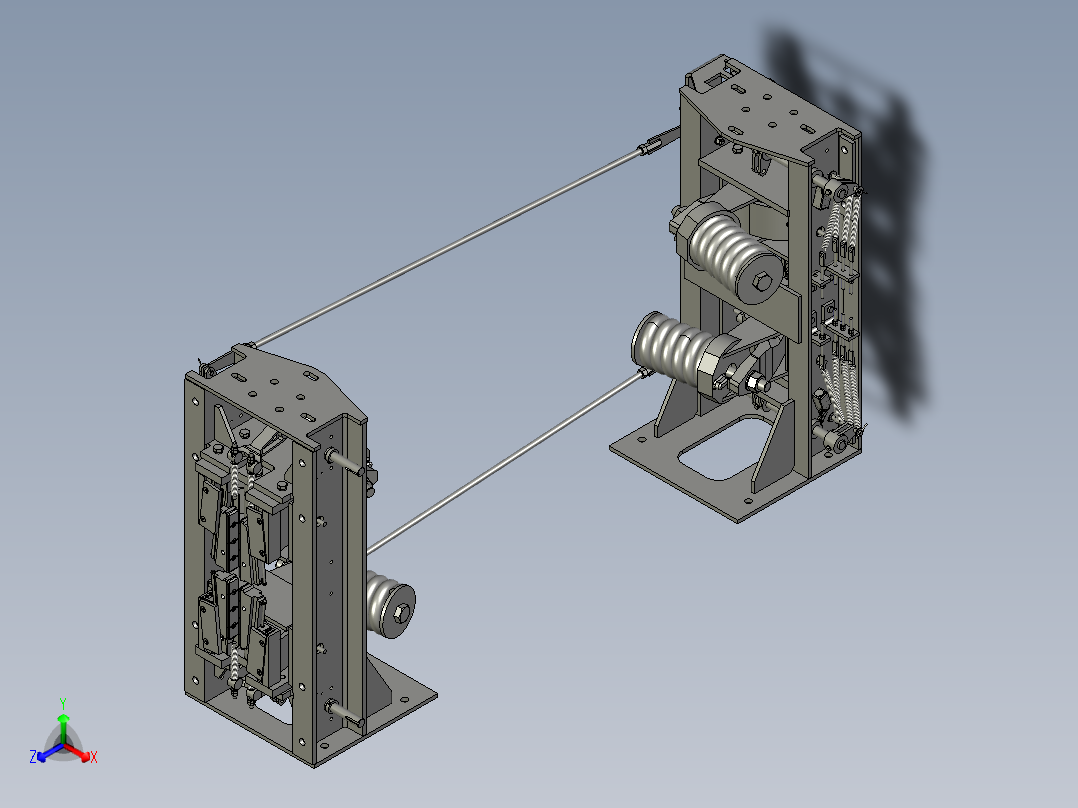 电梯专用瞬时安全卡钳正等轴测图