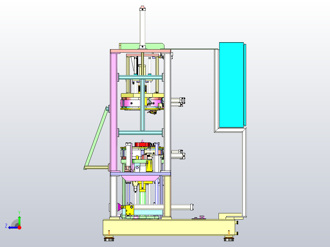 一款非标电机转子矫正机三维模型右视图