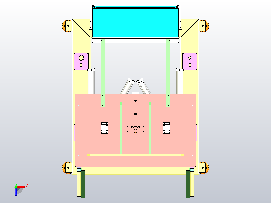 一款非标电机转子矫正机三维模型俯视图