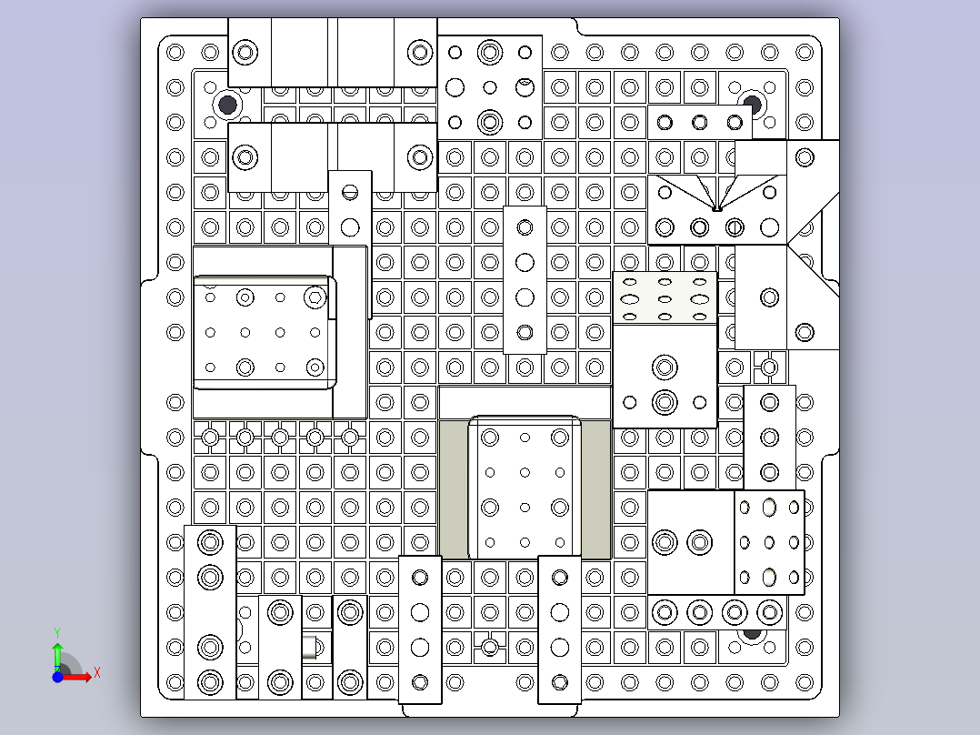 蓝系组合夹具前视图