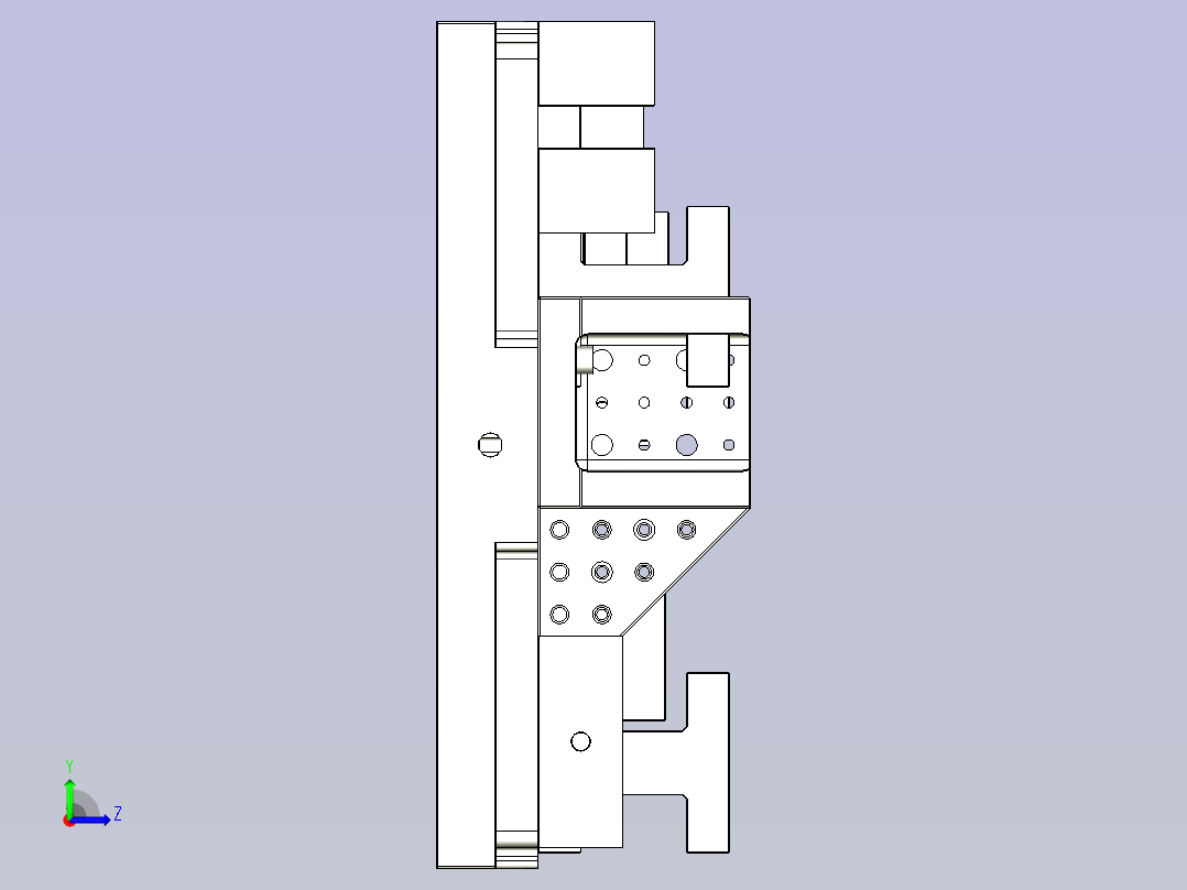 蓝系组合夹具左视图