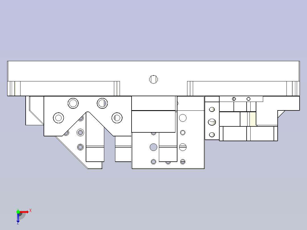 蓝系组合夹具俯视图