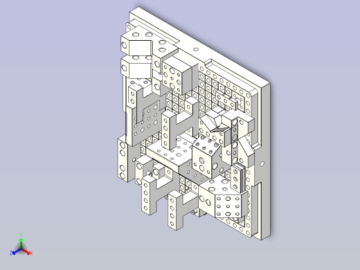 蓝系组合夹具正等轴测缩略图