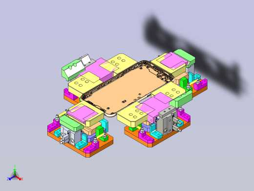 iPhone手机中心定位夹具3D