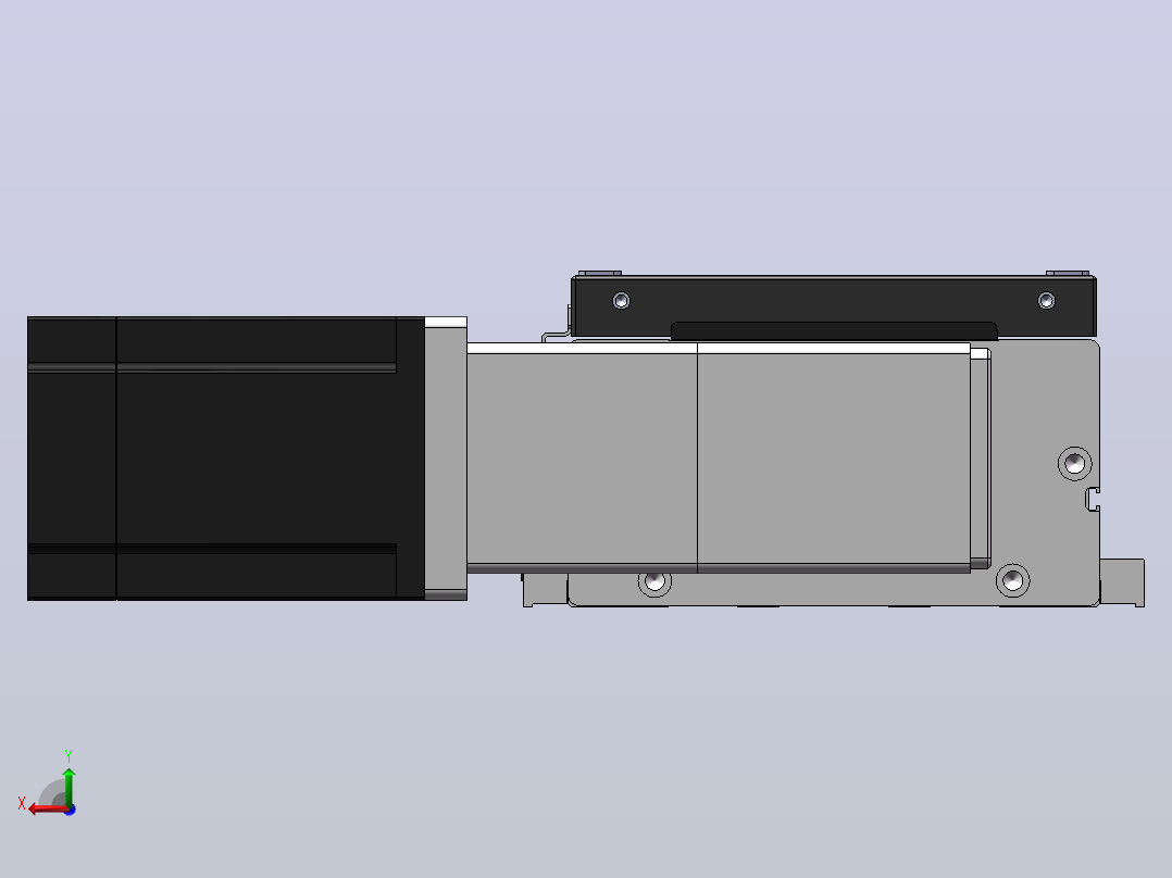 DMB150-RTCR同步带模组直线模组（电机右折）[DMB150-L90S300-DT750-C2D-RTCR]后视图