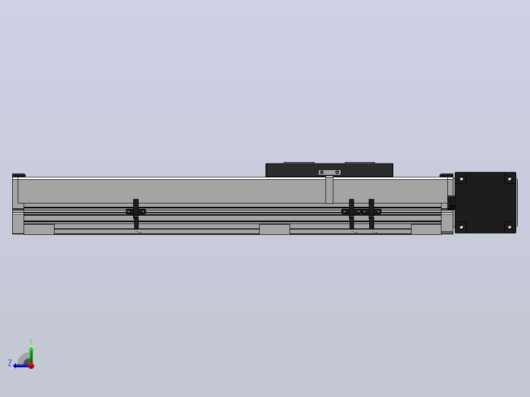 DMB150-RTCR同步带模组直线模组（电机右折）[DMB150-L90S300-DT750-C2D-RTCR]右视图
